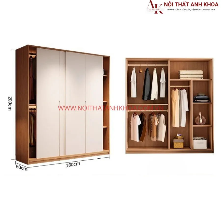 Tủ Áo Cửa Lùa Cao Cấp Gỗ Công Nghiệp