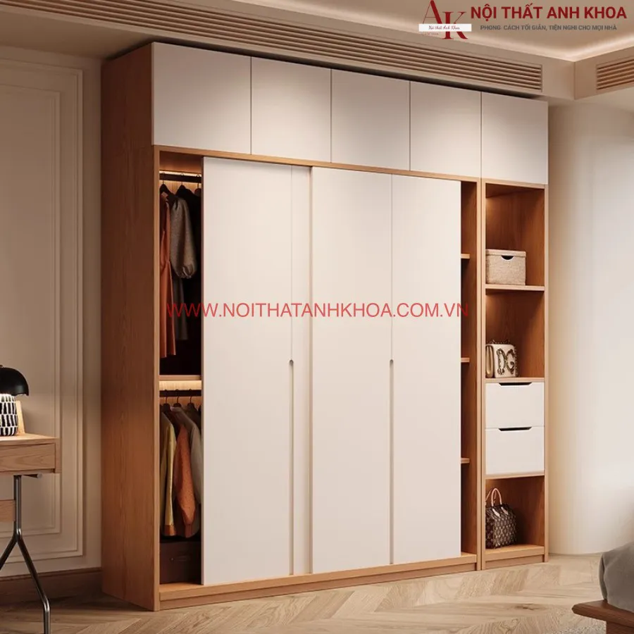 Tủ Áo Cửa Lùa Cao Cấp Gỗ Công Nghiệp