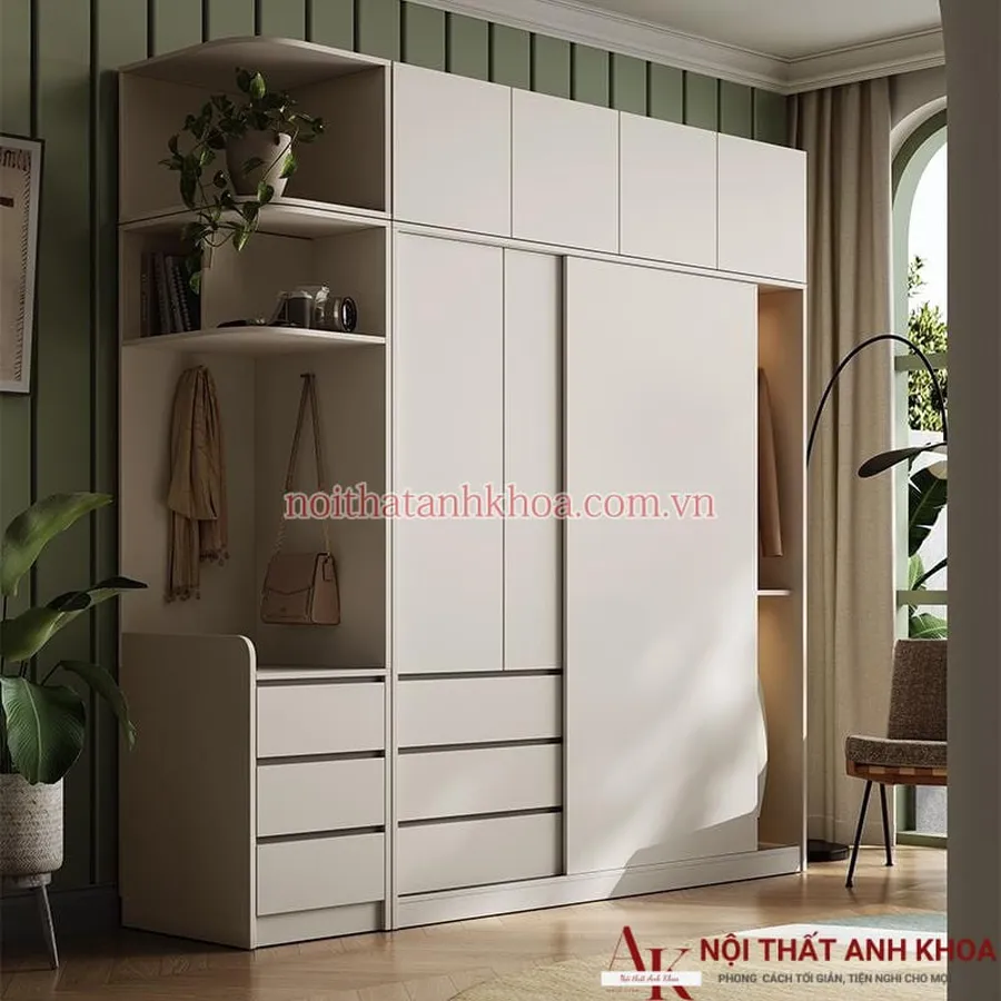Tủ Quần Áo Cửa Lùa Gỗ Công Nghiệp Thiết Kế Hiện Đại Giá Rẻ