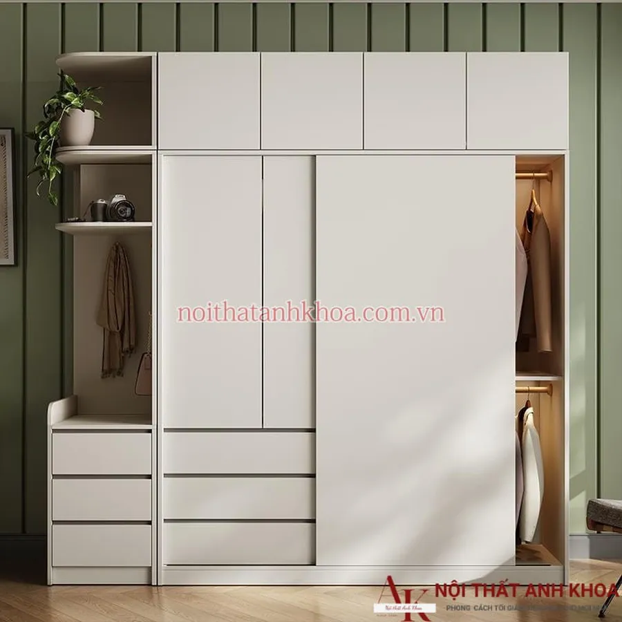 Tủ Quần Áo Cửa Lùa Gỗ Công Nghiệp Thiết Kế Hiện Đại Giá Rẻ
