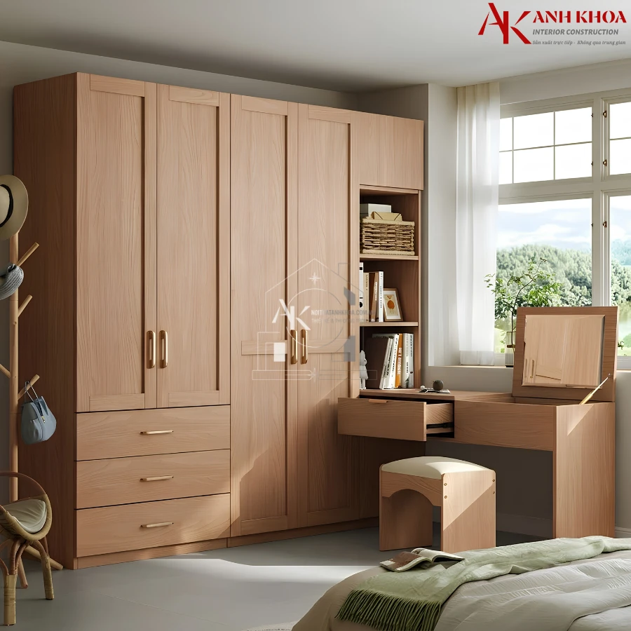 Tủ Áo Gỗ Cao Su Hiện Đại Bền Đẹp