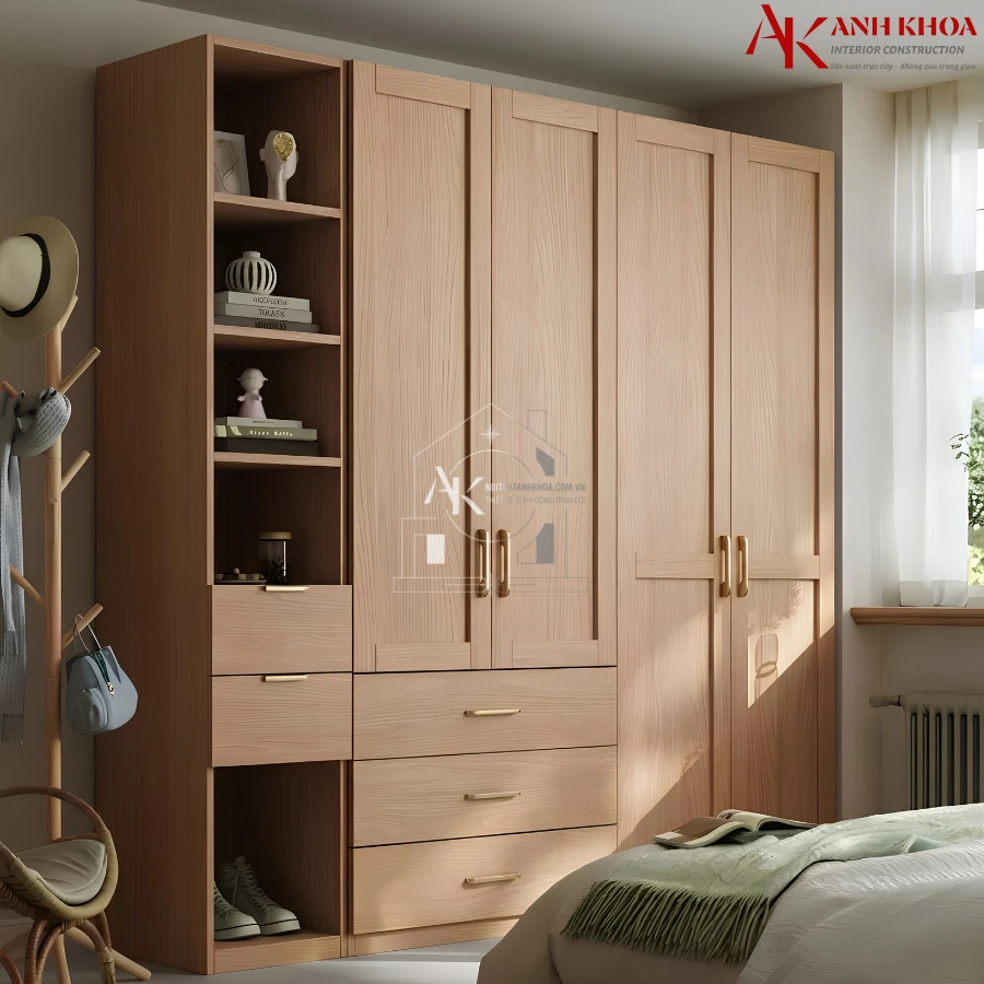 Tủ Áo Gỗ Cao Su Hiện Đại Bền Đẹp