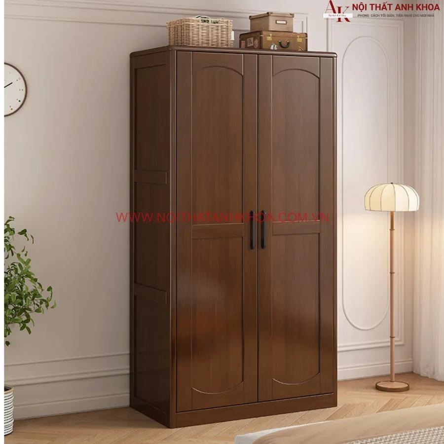 Tủ Áo Gỗ Ghép Phủ Veneer Sồi Đẹp Hiện Đại