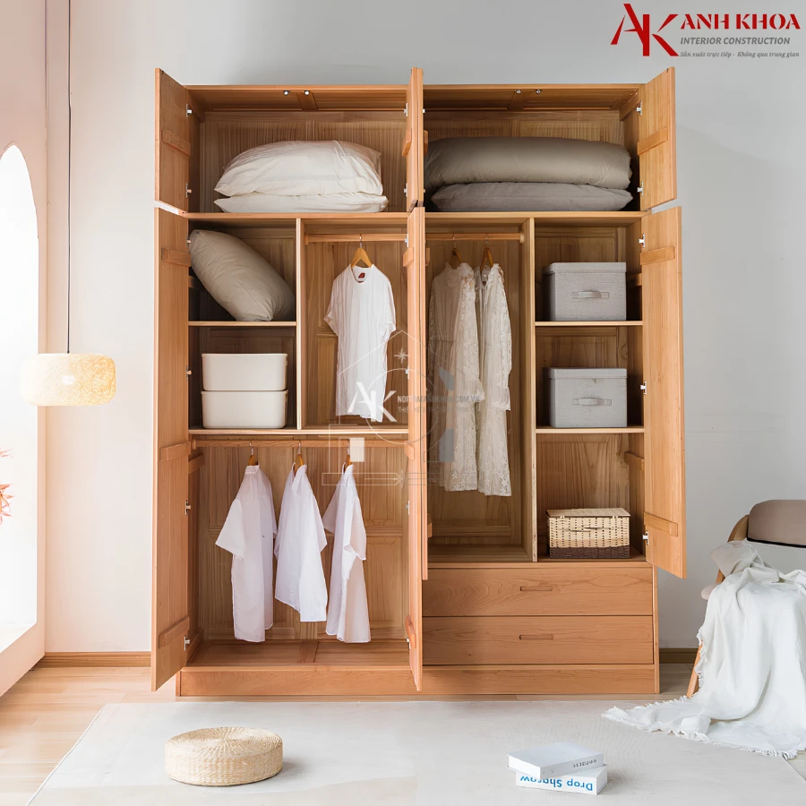 Tủ Áo Gỗ Tự Nhiên Phong Cách Hiện Đại