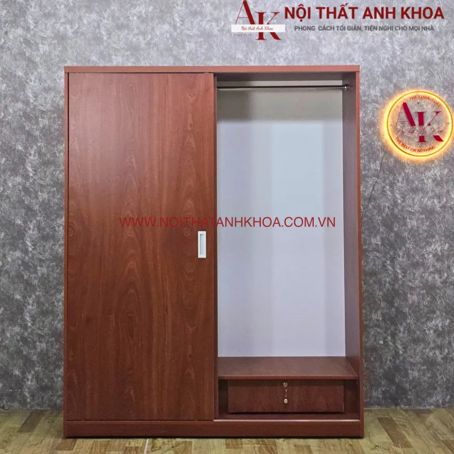 Tủ Quần Áo Màu Xoan Đào Gỗ Công Nghiệp Cao Cấp Hiện Đại