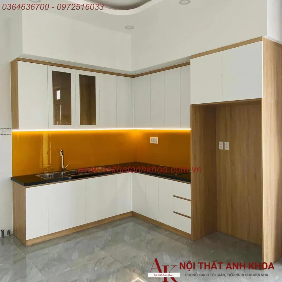 Tủ Bếp Chữ L Đẹp Hiện Đại