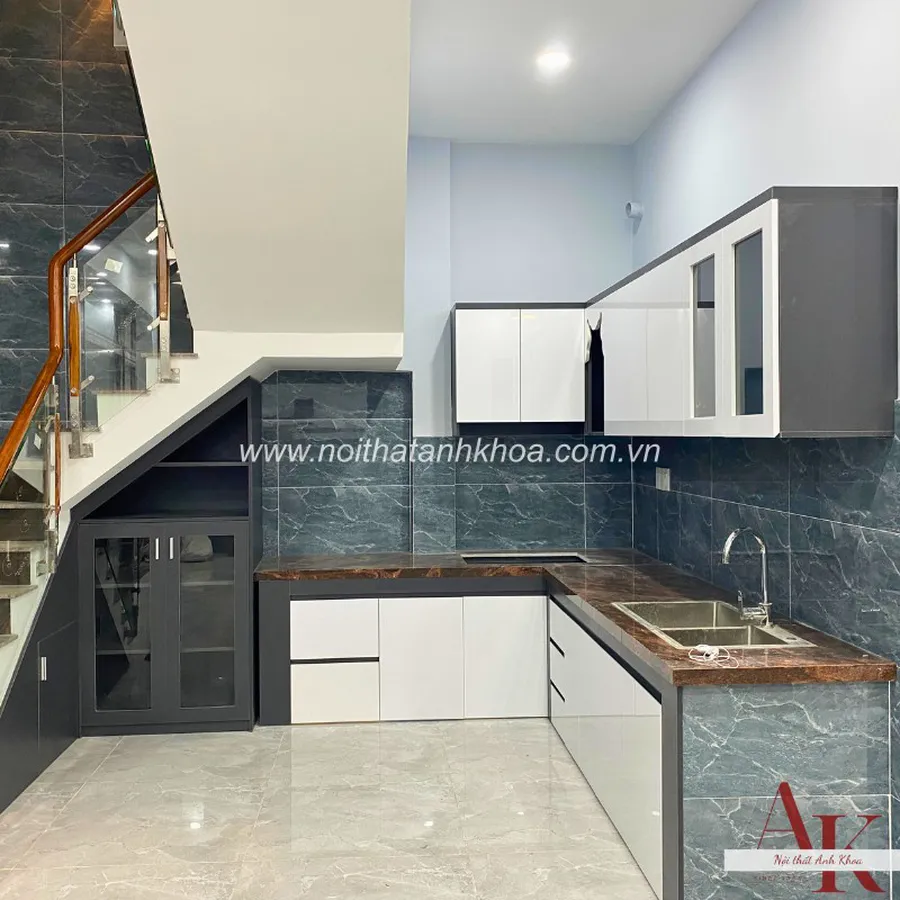 Tủ Bếp Đẹp Cánh Acrylic Gỗ Công Nghiệp MDF Chống Ẩm Hiện Đại