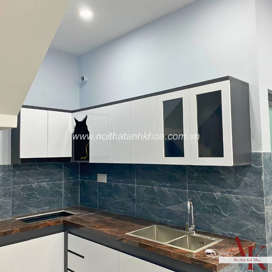 Tủ Bếp Đẹp Cánh Acrylic Gỗ Công Nghiệp MDF Chống Ẩm Hiện Đại