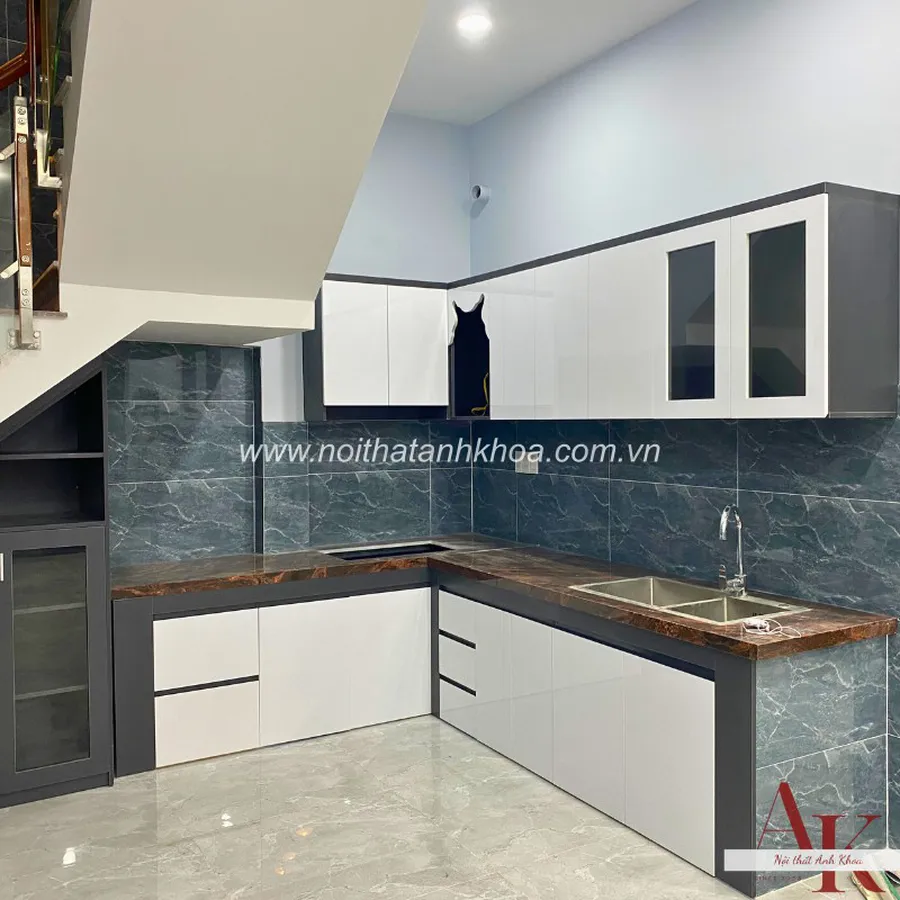 Tủ Bếp Đẹp Cánh Acrylic Gỗ Công Nghiệp MDF Chống Ẩm Hiện Đại