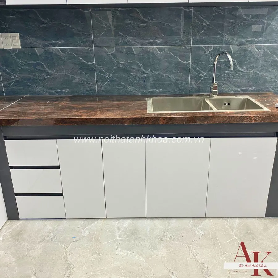 Tủ Bếp Đẹp Cánh Acrylic Gỗ Công Nghiệp MDF Chống Ẩm Hiện Đại