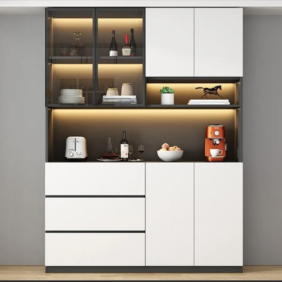 Tủ Bếp Cánh Kính Gỗ Công Nghiệp Đẹp Hiện Đại Giá Rẻ