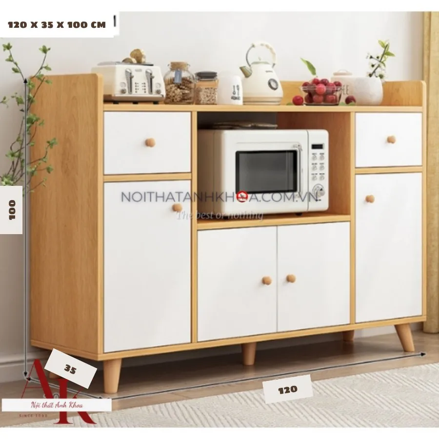 Tủ Bếp Đẹp Gỗ Công Nghiệp Có Kệ Chén Tiện Lợi Giá Rẻ