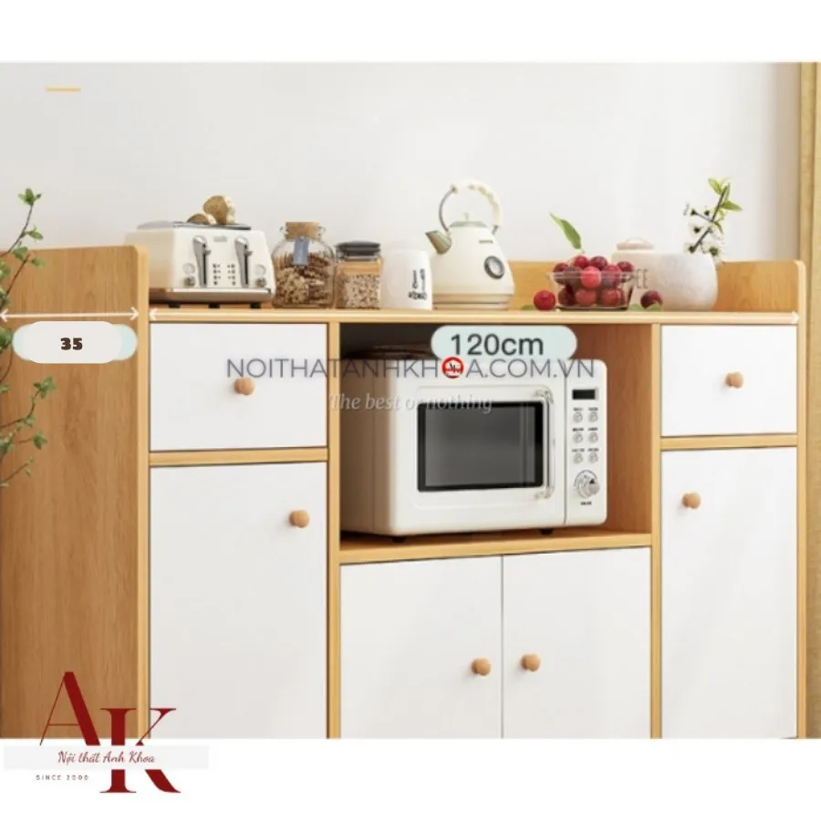 Tủ Bếp Đẹp Gỗ Công Nghiệp Có Kệ Chén Tiện Lợi Giá Rẻ