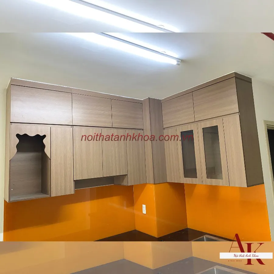 Tủ Bếp Đẹp Gỗ MDF Chống Ẩm Tối Giản Hiện Đại