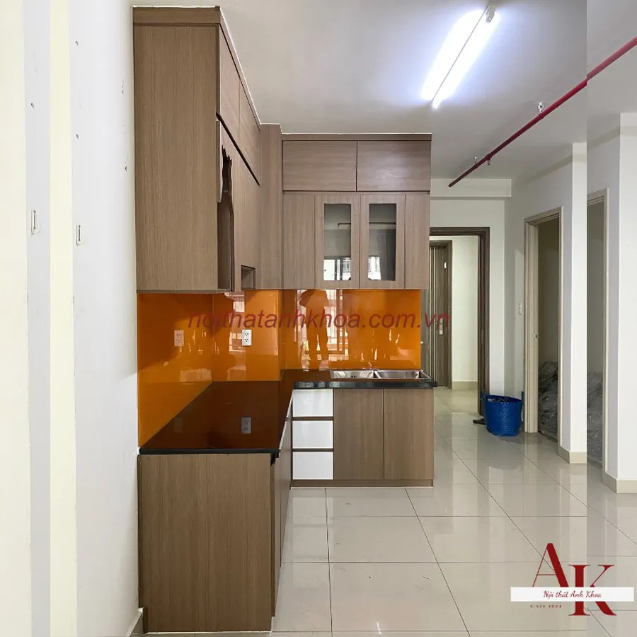 Tủ Bếp Đẹp Gỗ MDF Chống Ẩm Tối Giản Hiện Đại