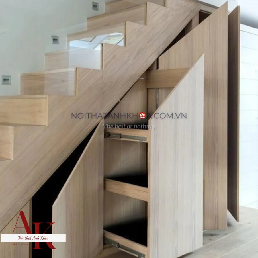 Tủ Cầu Thang Gỗ MDF Cao Cấp Tiện Lợi