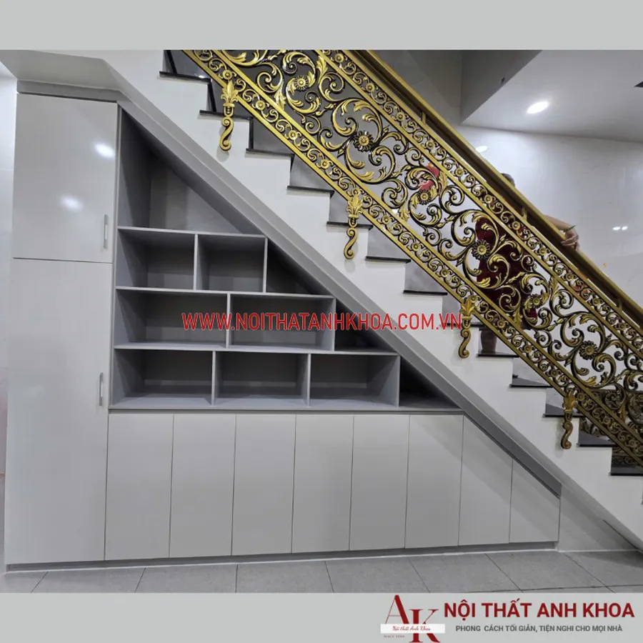 Tủ Cầu Thang Gỗ Công Nghiệp Đẹp Hiện Đại Giá Tốt