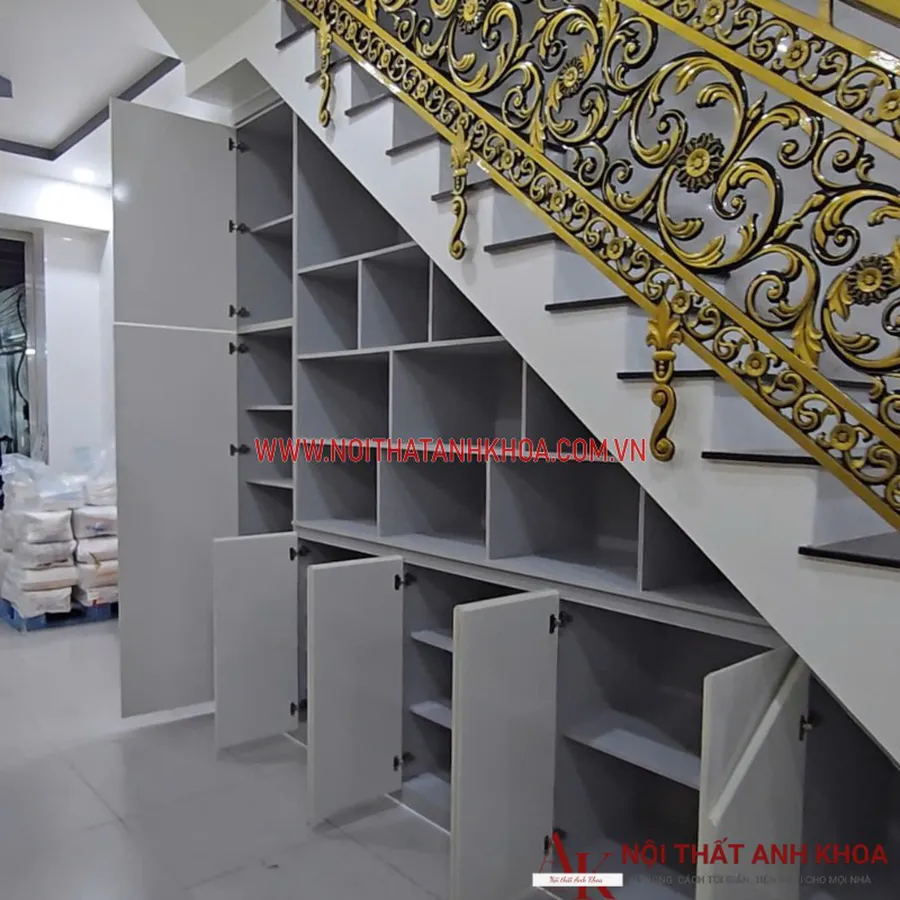 Tủ Cầu Thang Gỗ Công Nghiệp Đẹp Hiện Đại Giá Tốt