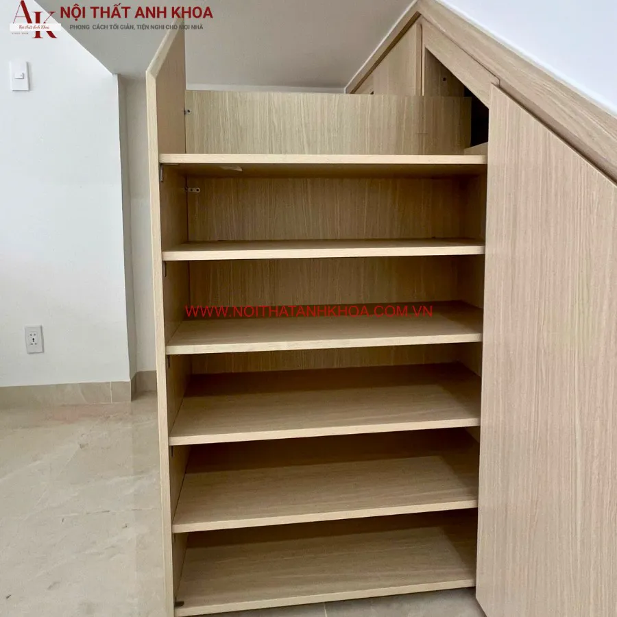 Tủ Cầu Thang Gỗ Công Nghiệp Thiết Kế Thông Minh