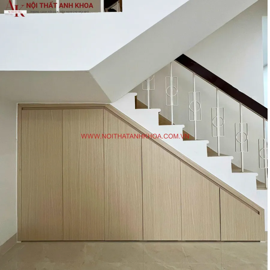 Tủ Cầu Thang Gỗ Công Nghiệp Thiết Kế Thông Minh