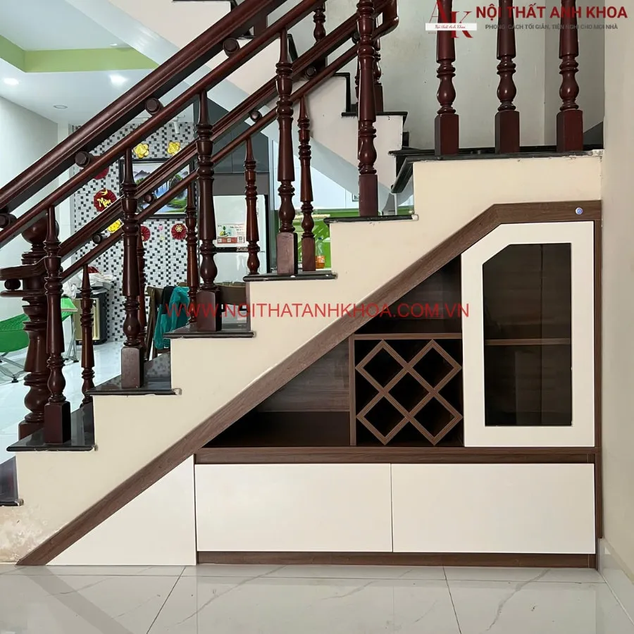 Tủ Cầu Thang Hiện Đại Thiết Kế Tối Giản