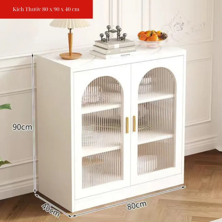 Tủ Chén Gỗ Công Nghiệp MDF Cánh Kính Đa Dạng Kích Thước, Mẫu Mã