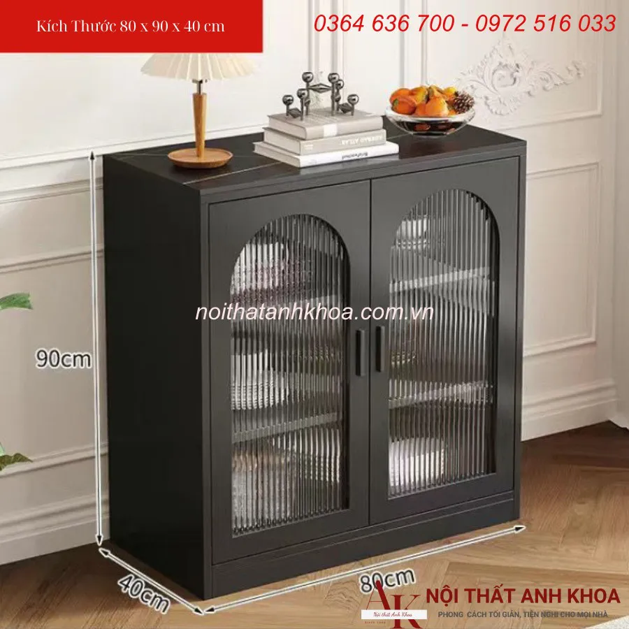 Tủ Chén Gỗ Công Nghiệp MDF Cánh Kính Đa Dạng Kích Thước, Mẫu Mã