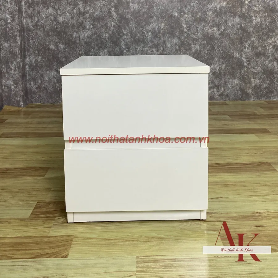 Tủ Đầu Giường Gỗ Công Nghiệp MDF Màu Trắng Hiện Đại Giá Tốt