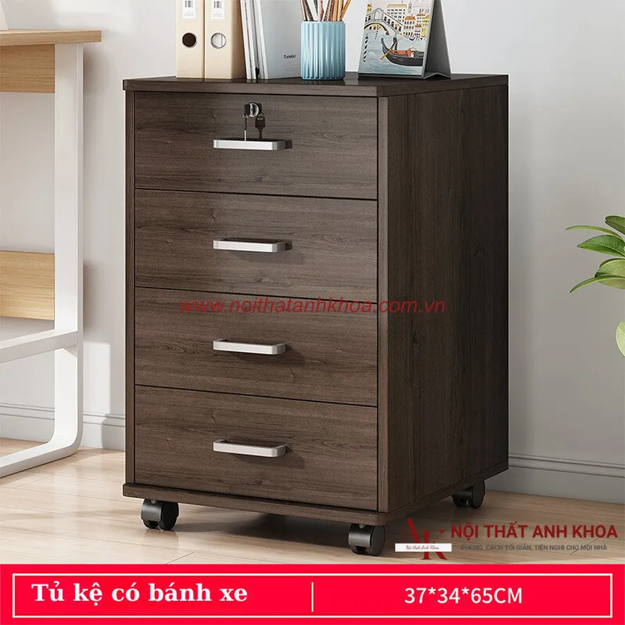 Tủ Đầu Giường Gỗ Ép Có Bánh Xe Đẹp Đa Dạng Mẫu Mã