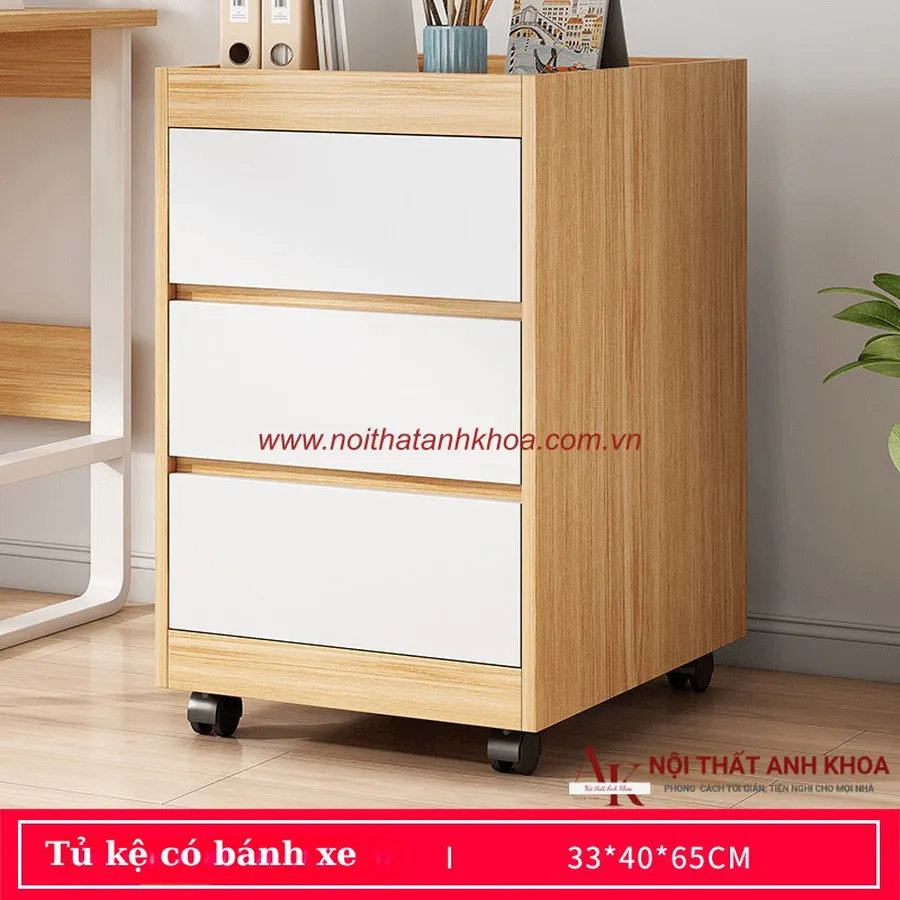 Tủ Đầu Giường Gỗ Ép Có Bánh Xe Đẹp Đa Dạng Mẫu Mã