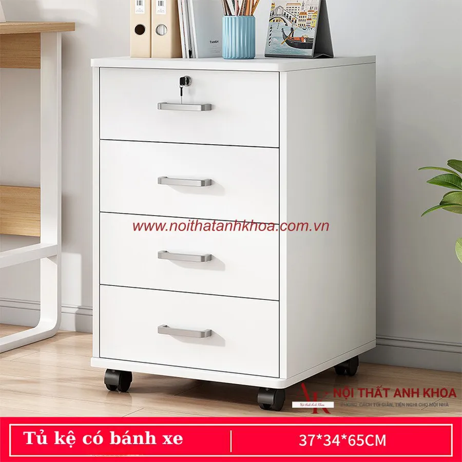 Tủ Đầu Giường Gỗ Ép Có Bánh Xe Đẹp Đa Dạng Mẫu Mã