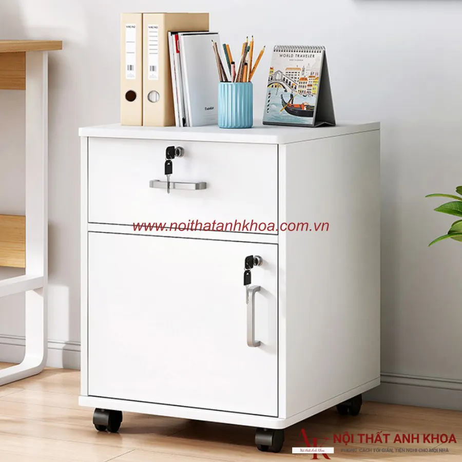 Tủ Đầu Giường Gỗ Ép Có Bánh Xe Đẹp Đa Dạng Mẫu Mã