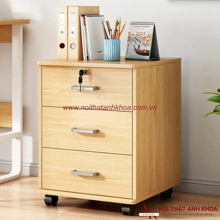Tủ Đầu Giường Gỗ Ép Có Bánh Xe Đẹp Đa Dạng Mẫu Mã