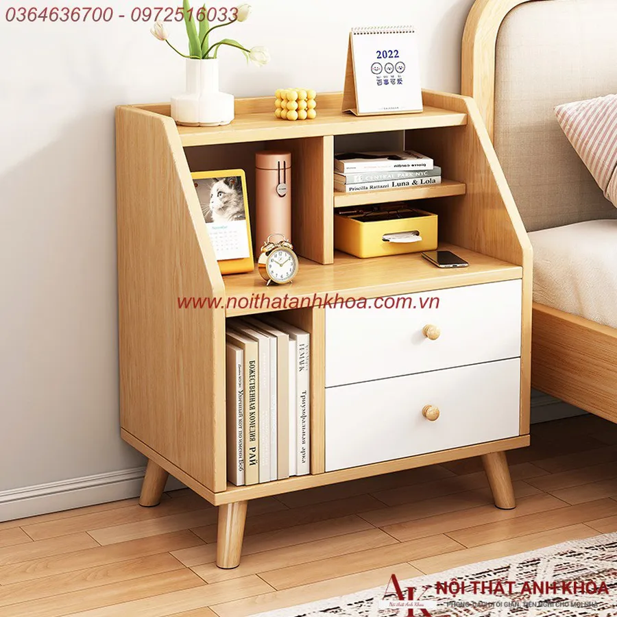 Tủ Đầu Giường Gỗ MDF 4 Chân Gỗ Thiết Kế Đẹp Giá Rẻ