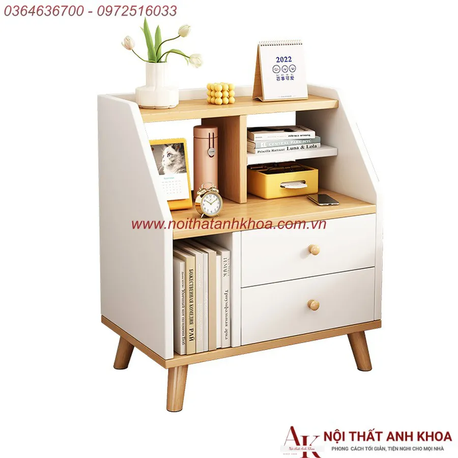 Tủ Đầu Giường Gỗ MDF 4 Chân Gỗ Thiết Kế Đẹp Giá Rẻ