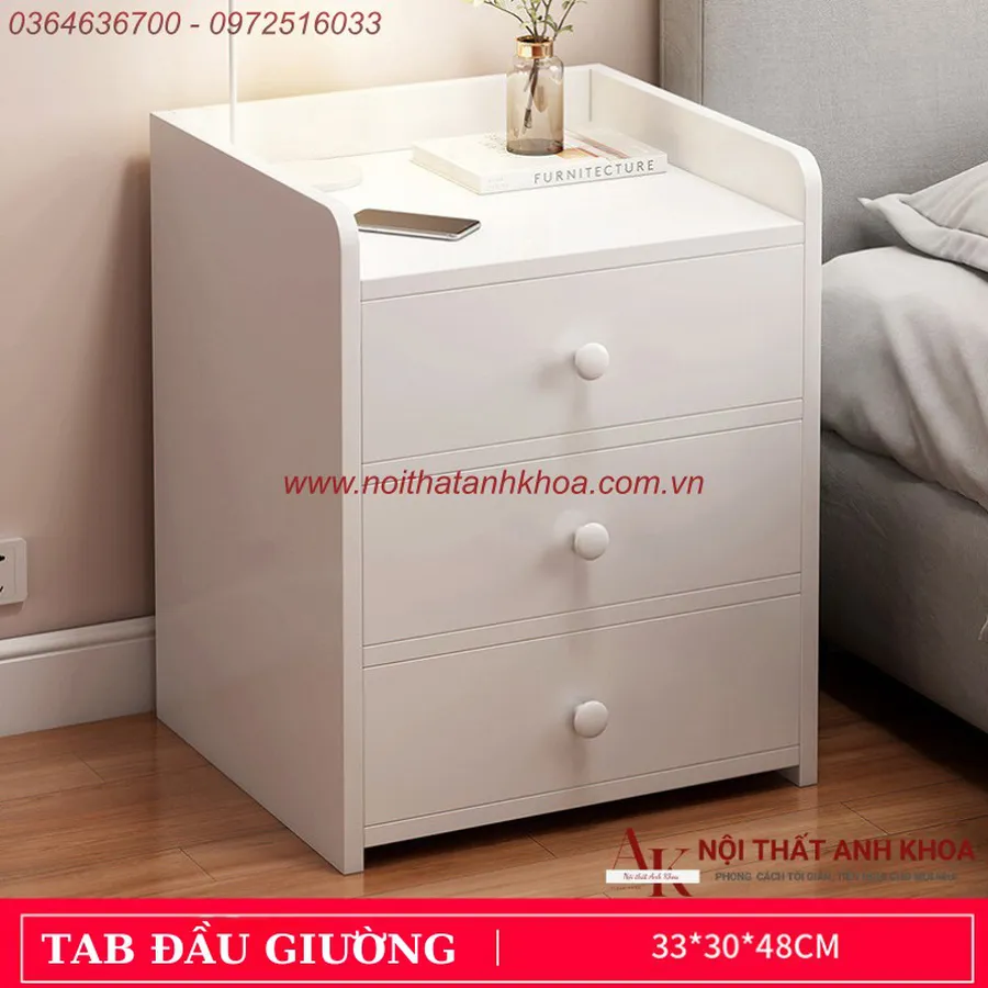 Tủ Đầu Giường Gỗ MDF Có Khoá Đẹp Đa Dạng Mẫu Mã
