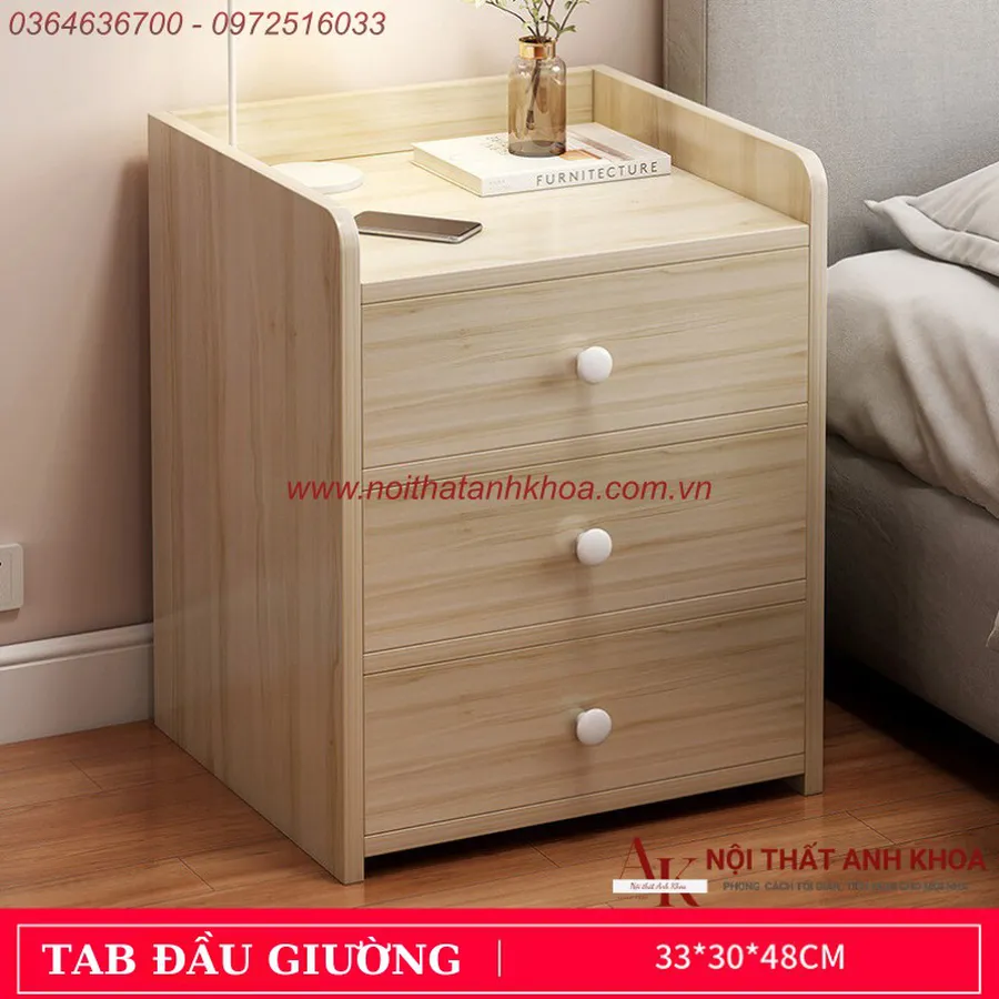 Tủ Đầu Giường Gỗ MDF Có Khoá Đẹp Đa Dạng Mẫu Mã