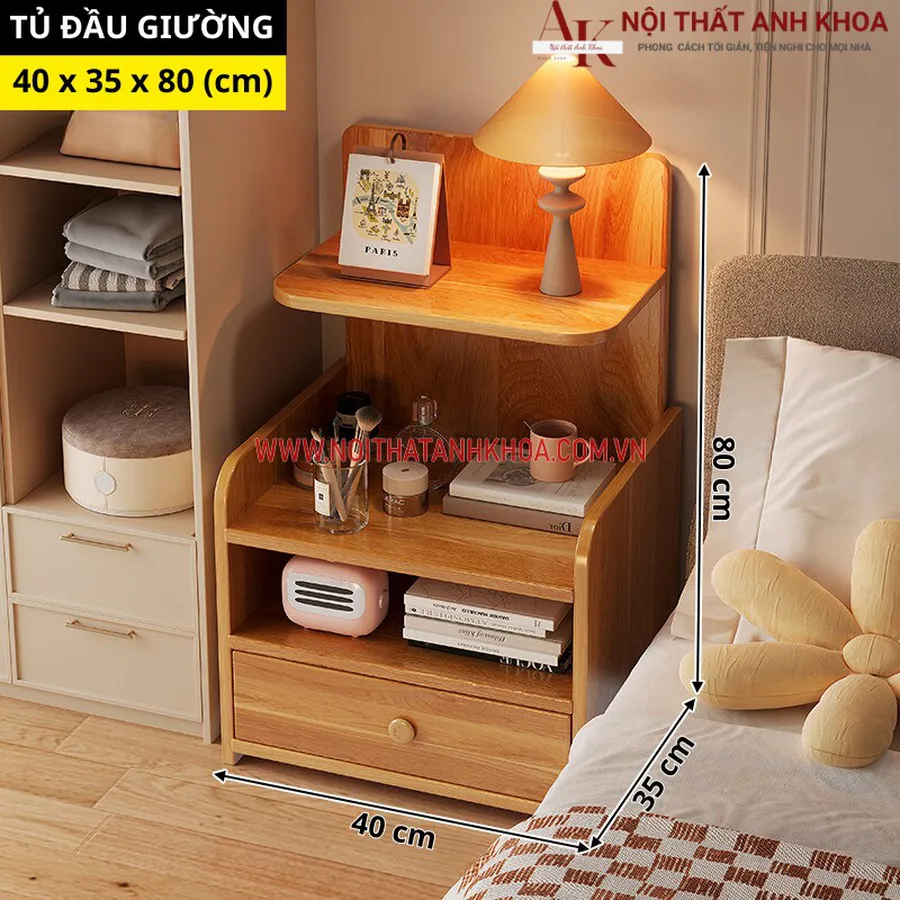 Tủ Đầu Giường Thông Minh Gỗ Công Nghiệp Đẹp Hiện Đại