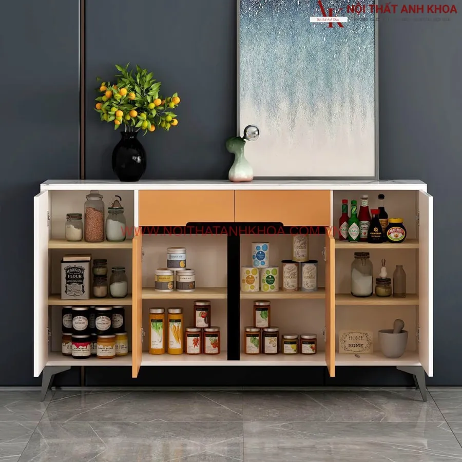 Tủ Để Đồ Khô Cạnh Bếp Gỗ MDF Cao Cấp 