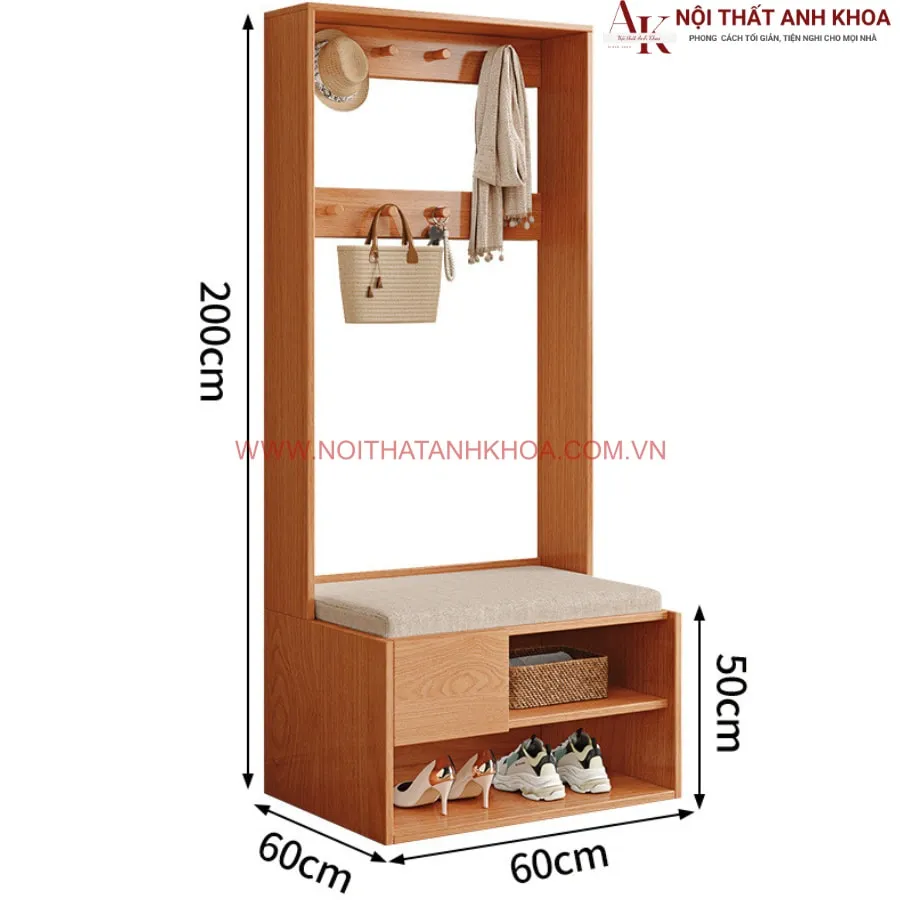 Tủ Để Giày Dép Kết Hợp Kệ Treo Đồ Đẹp Hiện Đại