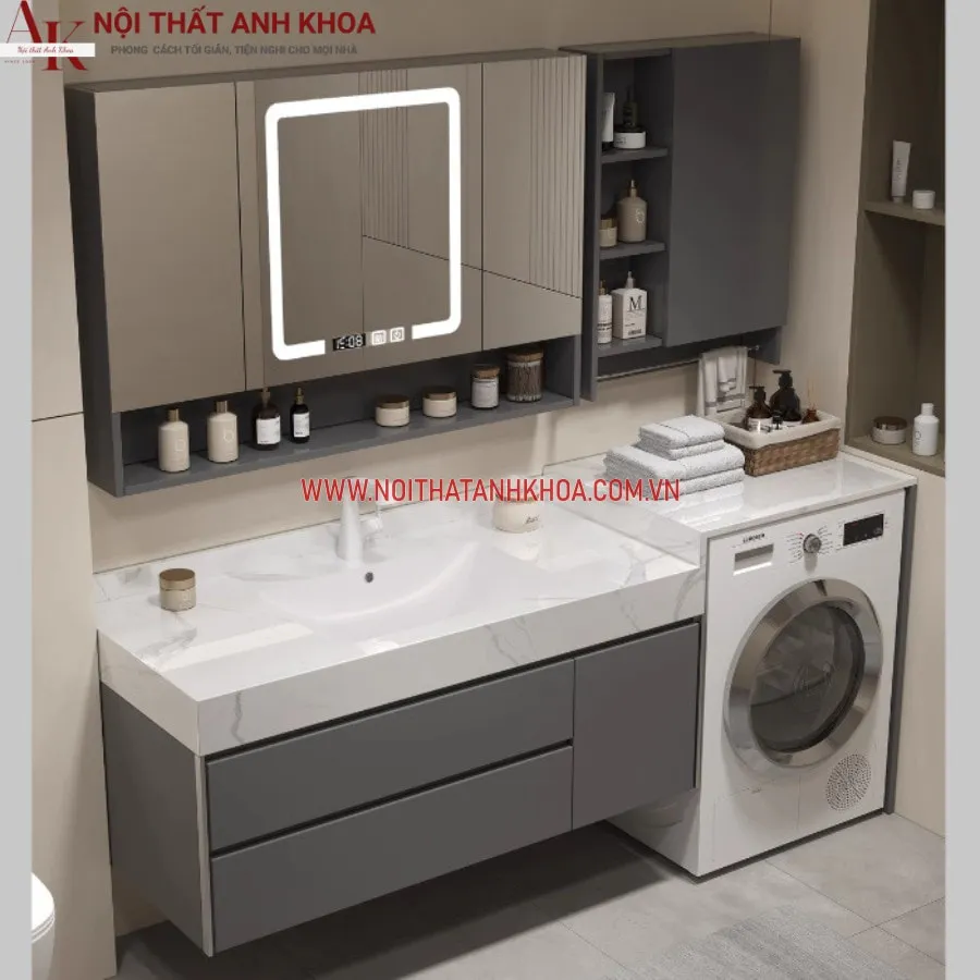 Tủ Để Máy Giặt Kết Hợp Tủ Lavabo Hiện Đại