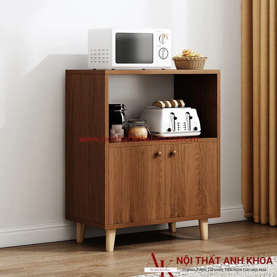 Tủ Đựng Chén Bát Gỗ MDF Màu Nâu Bền Chắc Chắn
