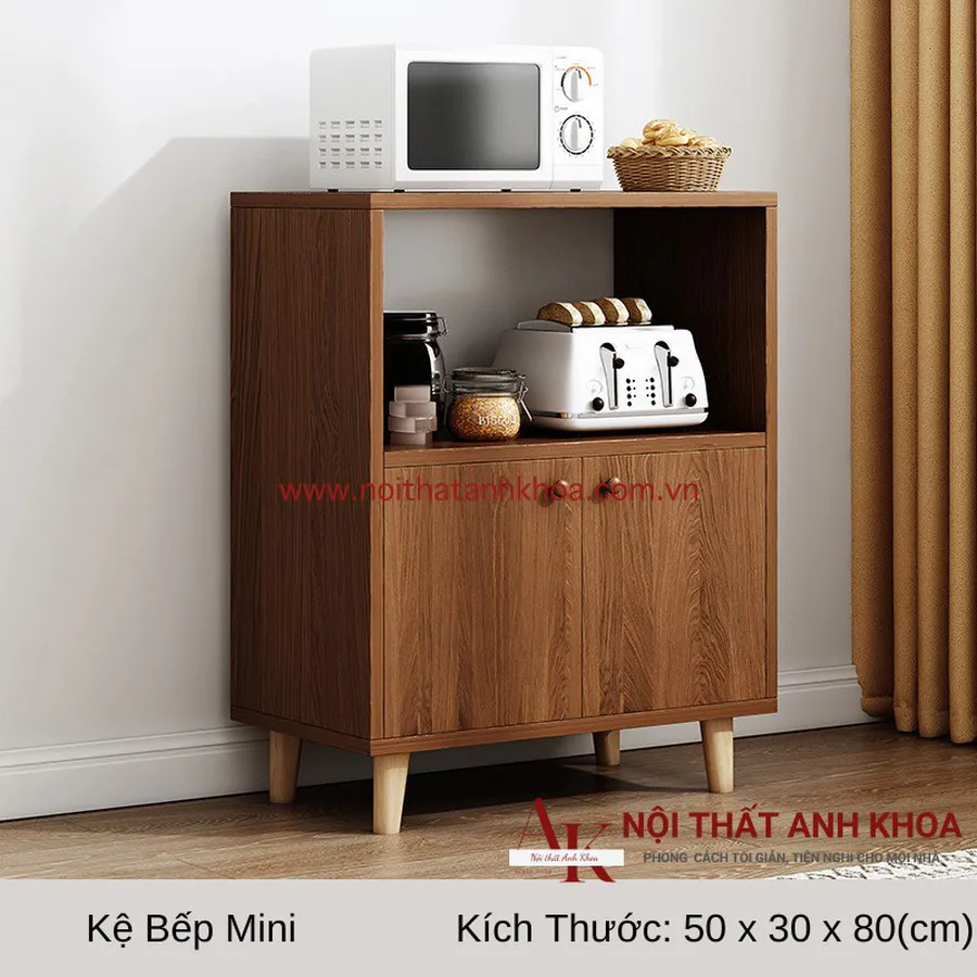 Tủ Đựng Chén Bát Gỗ MDF Màu Nâu Bền Chắc Chắn