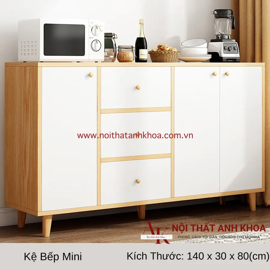 Tủ Đựng Chén Bát Gỗ MDF Màu Nâu Bền Chắc Chắn