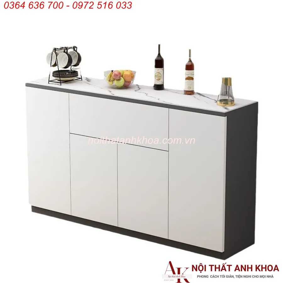 Tủ Đựng Chén Bát Thông Minh Gỗ Công Nghiệp Màu Trắng Hiện Đại