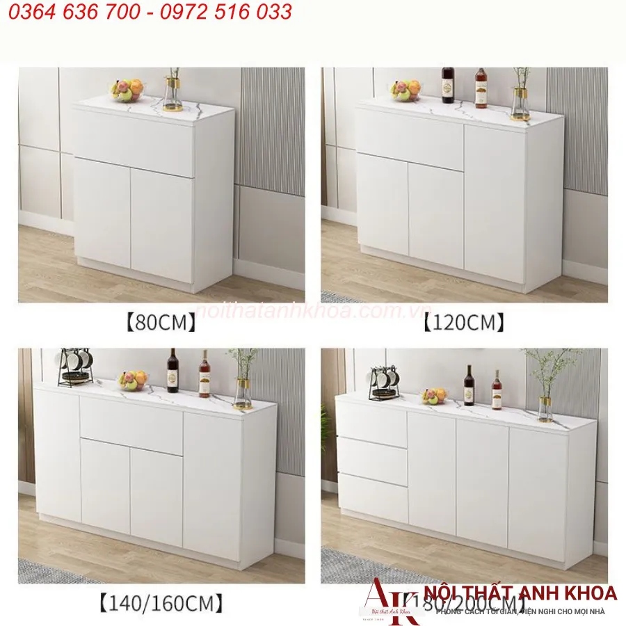 Tủ Đựng Chén Bát Thông Minh Gỗ Công Nghiệp Màu Trắng Hiện Đại