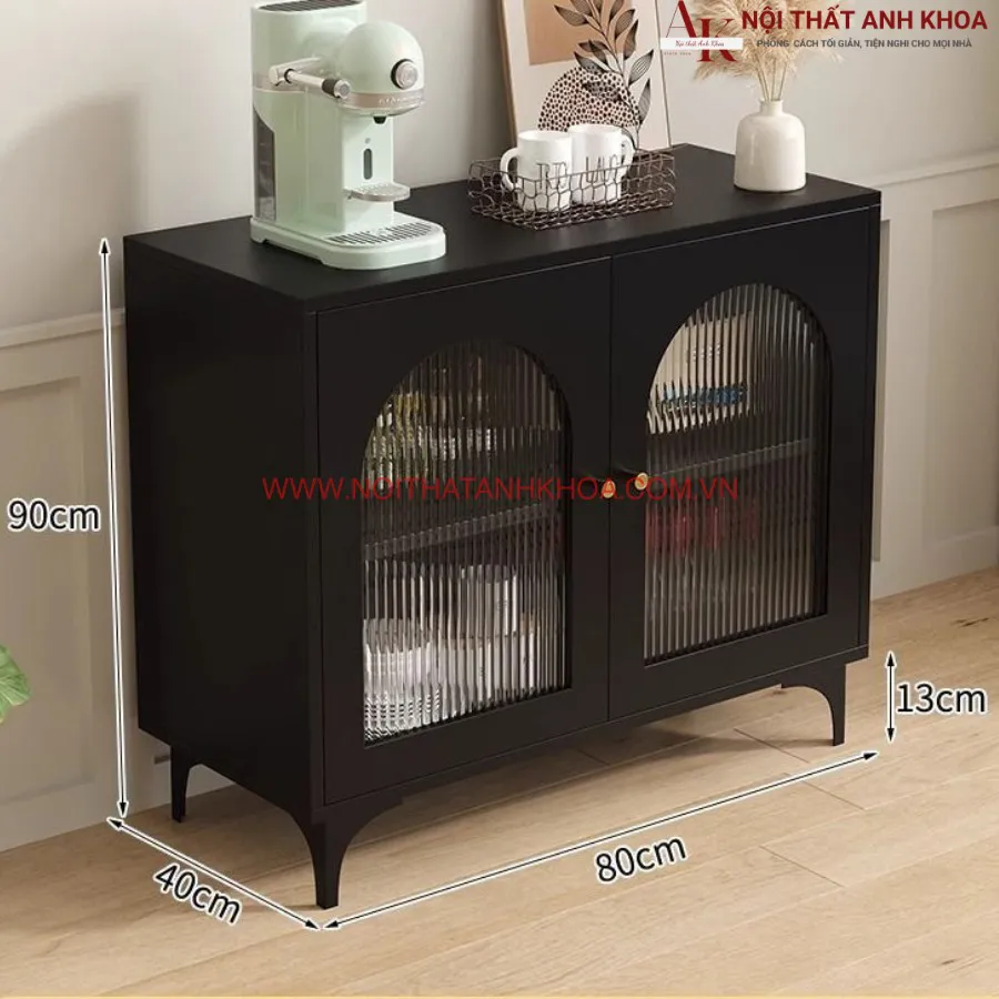 Tủ Đựng Đồ Khô Kết Hợp Cánh Kính Đẹp Hiện Đại