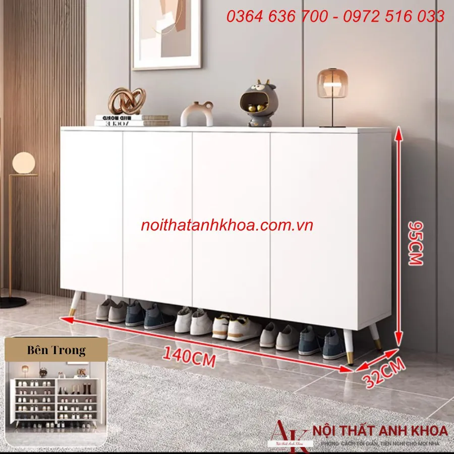 Tủ Đựng Giày Đẹp Gỗ Công Nghiệp MDF Thông Minh Giá Tốt