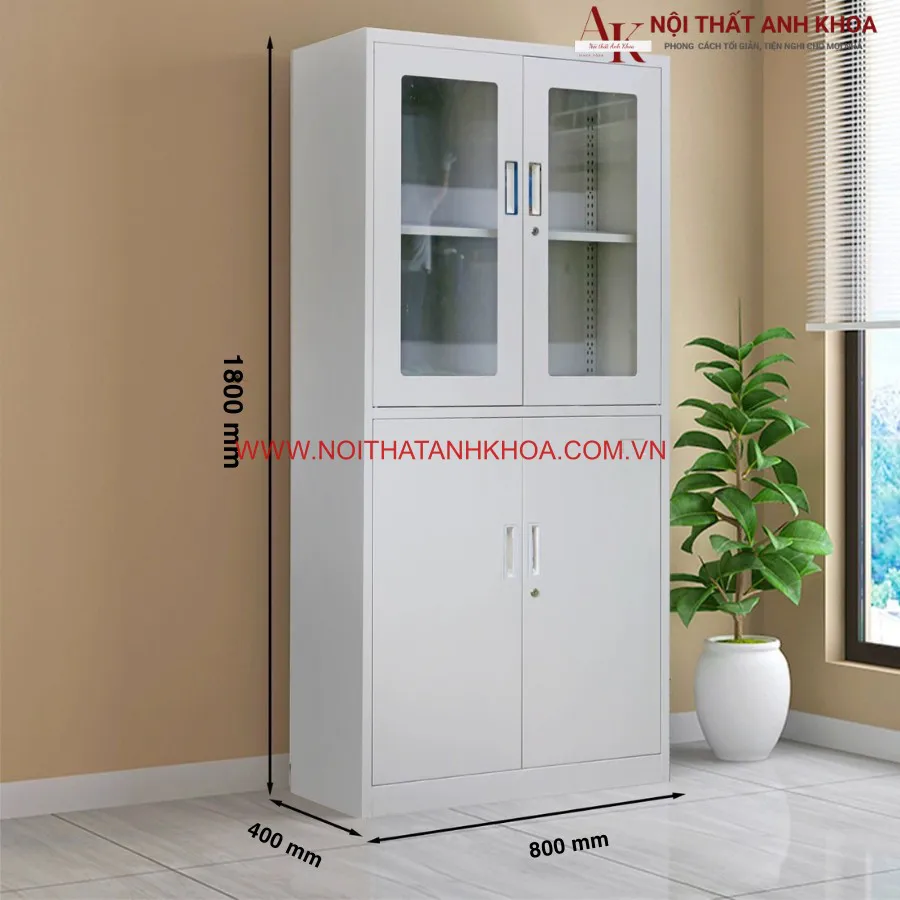 Tủ Đựng Hồ Sơ Gỗ Công Nghiệp Màu Trắng Hiện Đại