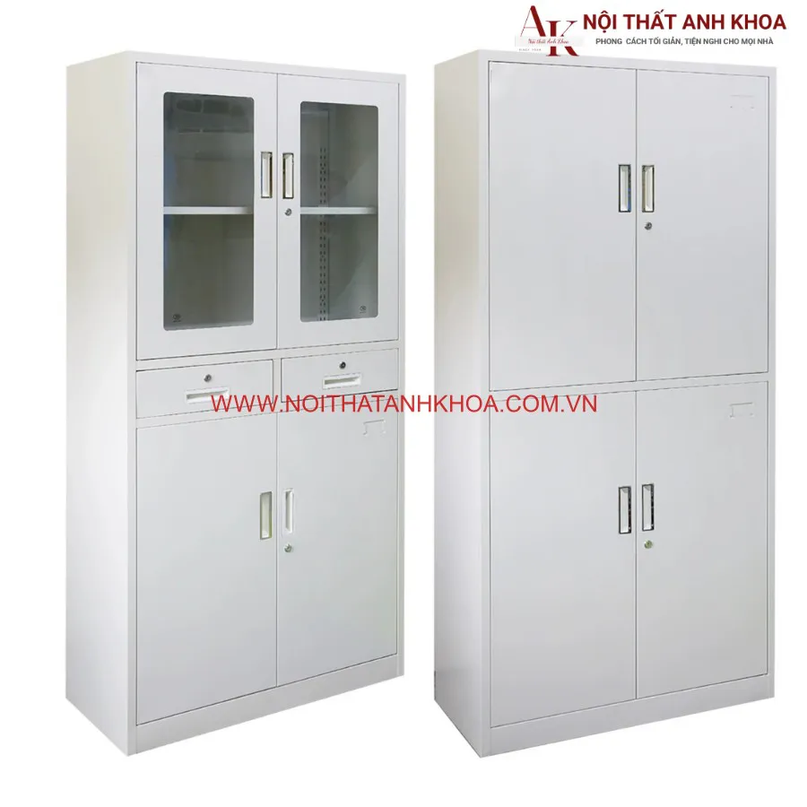 Tủ Đựng Hồ Sơ Gỗ Công Nghiệp Màu Trắng Hiện Đại